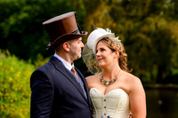 Kerry & Anisley Steam Punk wedding at Craig Y nos Castle.